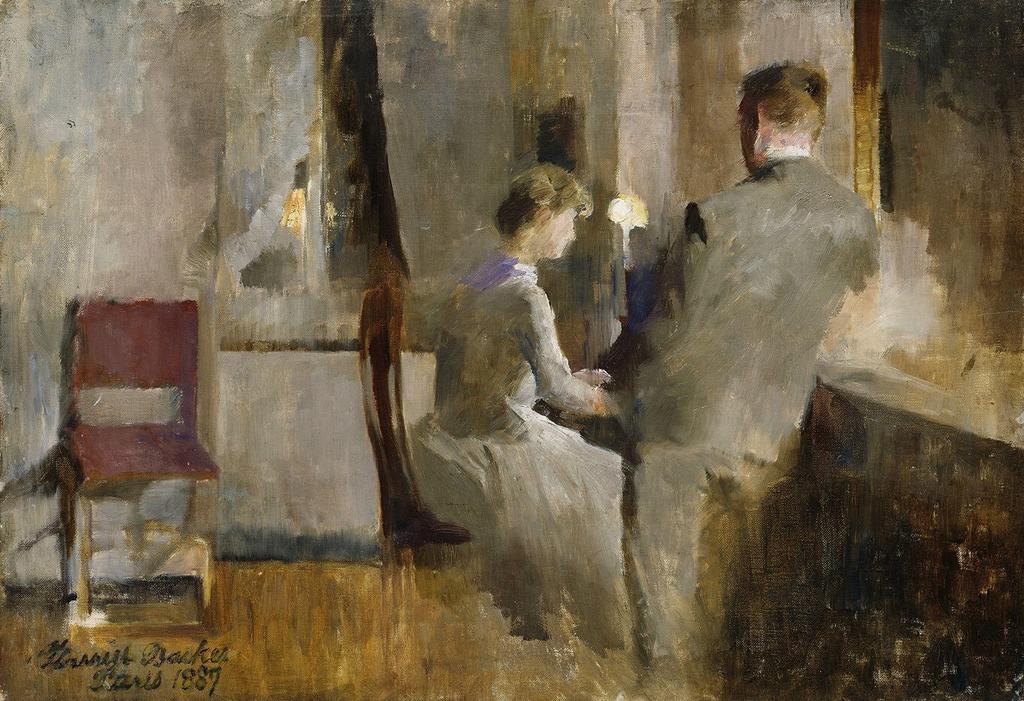 Harriet Backer (1845-1932), Musique, intérieur à Paris, 1887. Huile sur toile, 38,5 x 55,5 cm Oslo, National Museum.